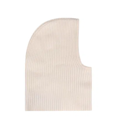 Yves Salomon Ribbed Knit Balaclava In Brown