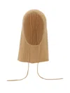 Yves Salomon Ribbed-knit Balaclava Hat In Brown