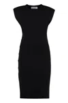 Yves Salomon Ribbed-knit Midi Dress In Black