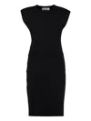 Yves Salomon Ribbed-knit Midi Dress In Black