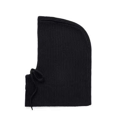 Yves Salomon Ribbed  Snood In Black