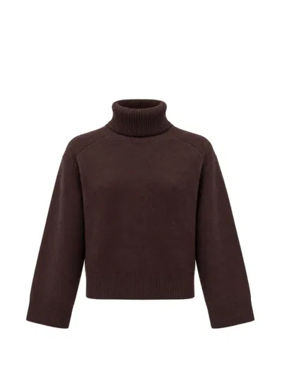 Yves Salomon Ribbed-knit Cashmere Sweater In Brown