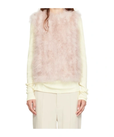 Yves Salomon Round-neck Vest In Nude