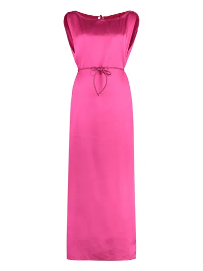 YVES SALOMON SATIN MAXI DRESS