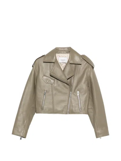 Yves Salomon Sauge Lamb Silk Polyester Jacket In Neutral
