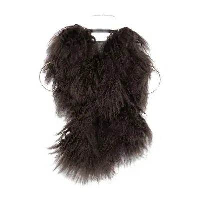 Yves Salomon Shearling-fur Scarf In Brown