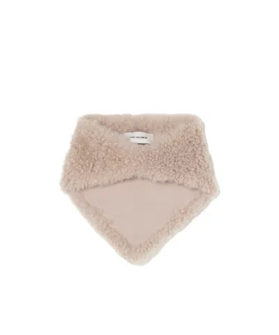 Yves Salomon Shearling And Wool Scarf In Brown