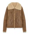 Yves Salomon Shearling Bomber Jacket In Brown