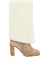 Yves Salomon Shearling Boots In Neutral