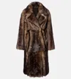 Yves Salomon Shearling Coat In Brown