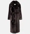 Yves Salomon Reversible Shearling Coat In Gray