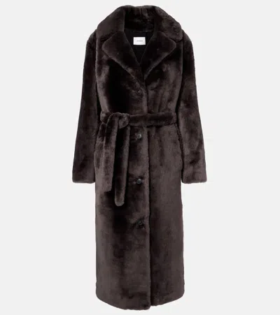 Yves Salomon Shearling Coat In Gray