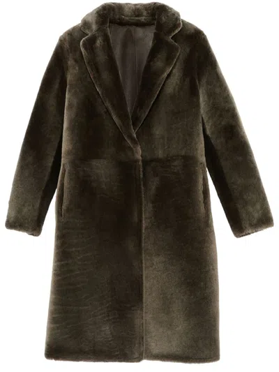 Yves Salomon Shearling Coat In Grey
