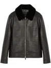 YVES SALOMON SHEARLING-COLLAR JACKET