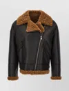 Yves Salomon Shearling-trimmed Leather Biker Jacket