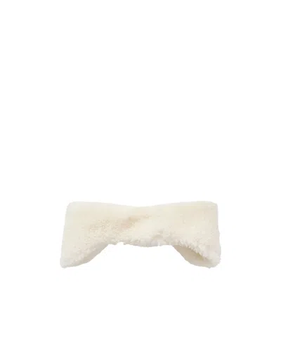 Yves Salomon Shearling Earmuffs In White