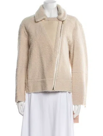 Pre-owned Yves Salomon Shearling Fur Jacket In Gold