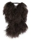 Yves Salomon Shearling-fur Scarf In Brown