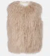 Yves Salomon Shearling Gilet In Brown