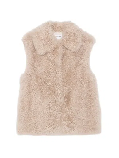 Yves Salomon Shearling Gilet In Neutral