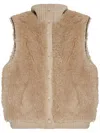 Yves Salomon Shearling Gilet In Neutrals