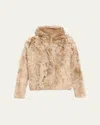 Yves Salomon Shearling Hoodie In Brown