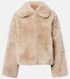 Yves Salomon Beige Buttoned Jacket In Brown
