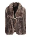 Yves Salomon Shearling Jacket In Brown