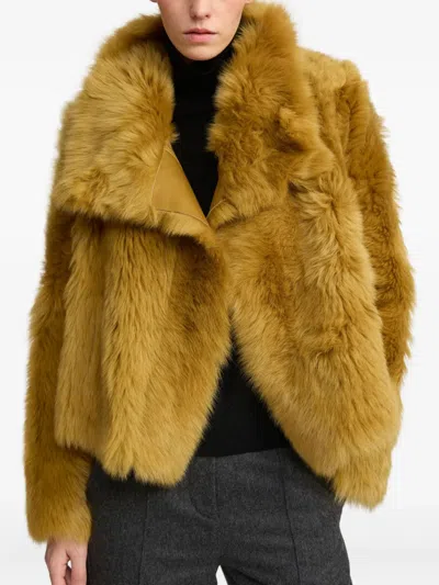 Yves Salomon Shearling Jacket In Gold
