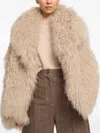 Yves Salomon Shearling Jacket In Neutral