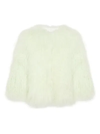 Yves Salomon Shearling Jacket In Neutral