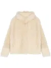Yves Salomon Shearling Jacket In Weiss