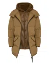 Yves Salomon Shearling-lined Hooded-down Jacket In Brown