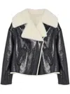 Yves Salomon Shearling-lining Biker Jacket In Black