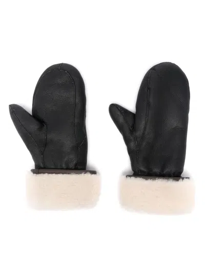 Yves Salomon Shearling-lining Mittens In Multicolor
