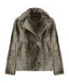Yves Salomon Wool Double-breasted Coat In Gray