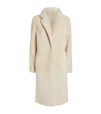 Yves Salomon Shearling Reversible Coat In White