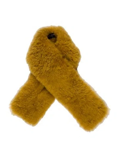 Pre-owned Yves Salomon Shearling Scarf In Yellow