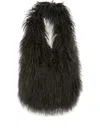 Yves Salomon Shearling Shoulder Bag In Gray