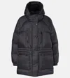 Yves Salomon Black Paneled Down Jacket In Black