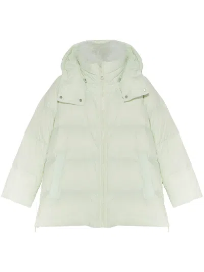 Yves Salomon Shearling-trimmed Down Jacket In Green