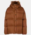 YVES SALOMON SHEARLING-TRIMMED DOWN JACKET