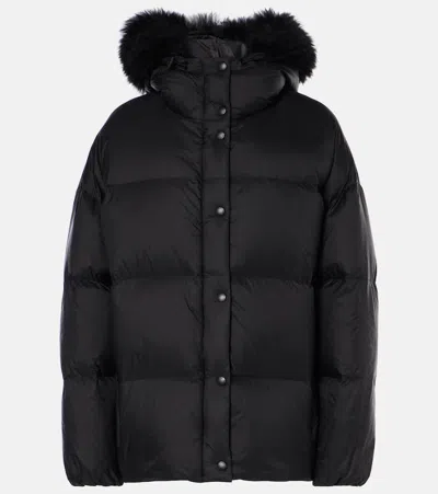 Yves Salomon Daunenjacke Mit Shearling In Schwarz