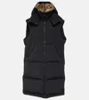 Yves Salomon Shearling-trimmed Padded Vest In Black