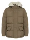Yves Salomon Shearling-trimmed Hooded Padded Coat In Brown