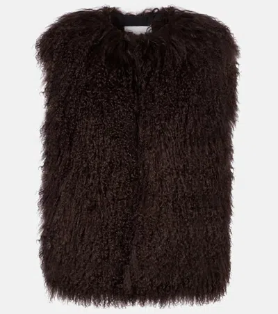 Yves Salomon Weste Aus Shearling In Brown