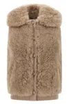 Yves Salomon Luxurious Shearling High Collar Vest In Multi