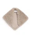 Yves Salomon Shearling-wool Bandana Scarf In Gray