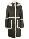 Yves Salomon Shearling Wool Coat In Black