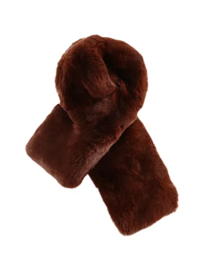 Yves Salomon Shearling-effect Scarf In Brown